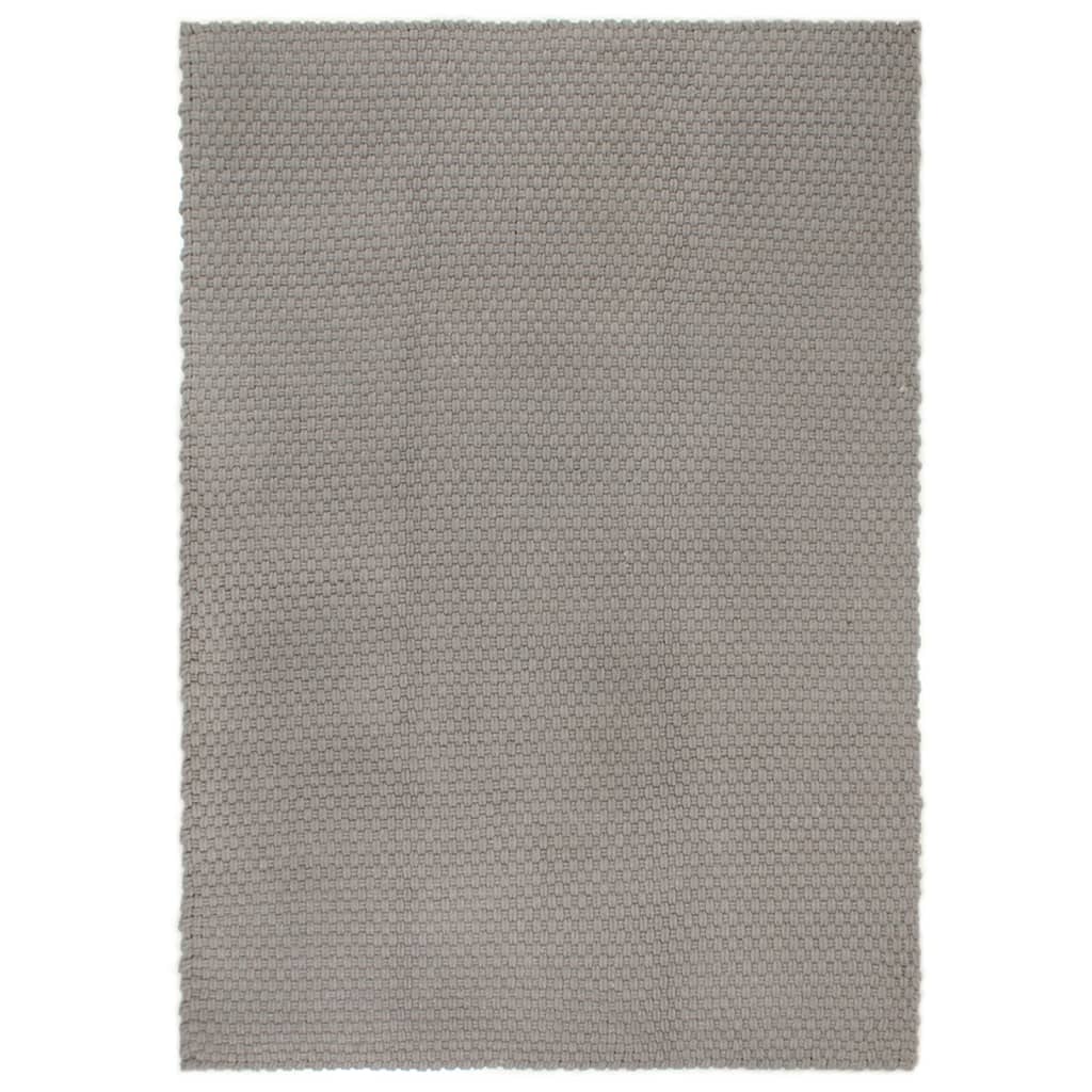 vidaXL gulvtæppe 80x160 cm rektangulært bomuld grå