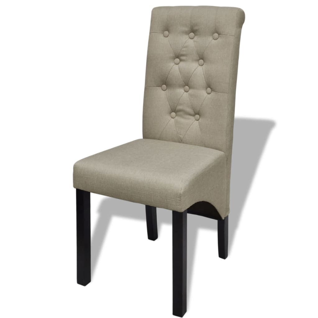 vidaXL spisebordsstole 2 stk. stof beige