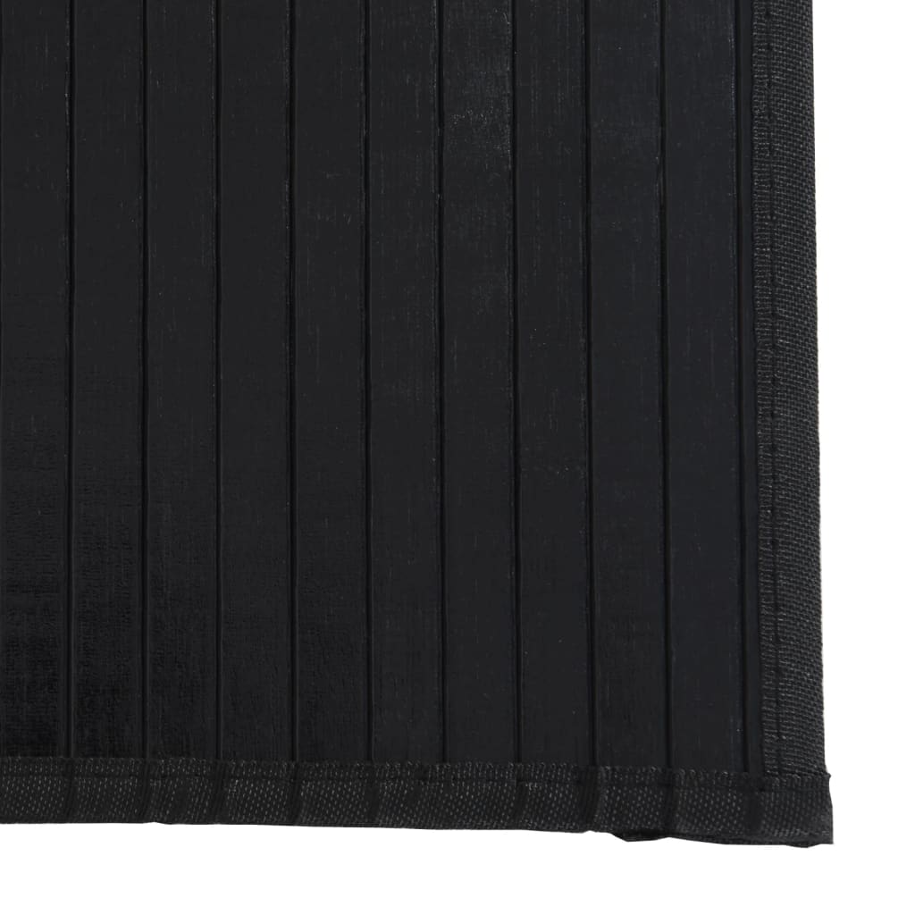 vidaXL gulvtæppe 60x500 cm rektangulær bambus sort