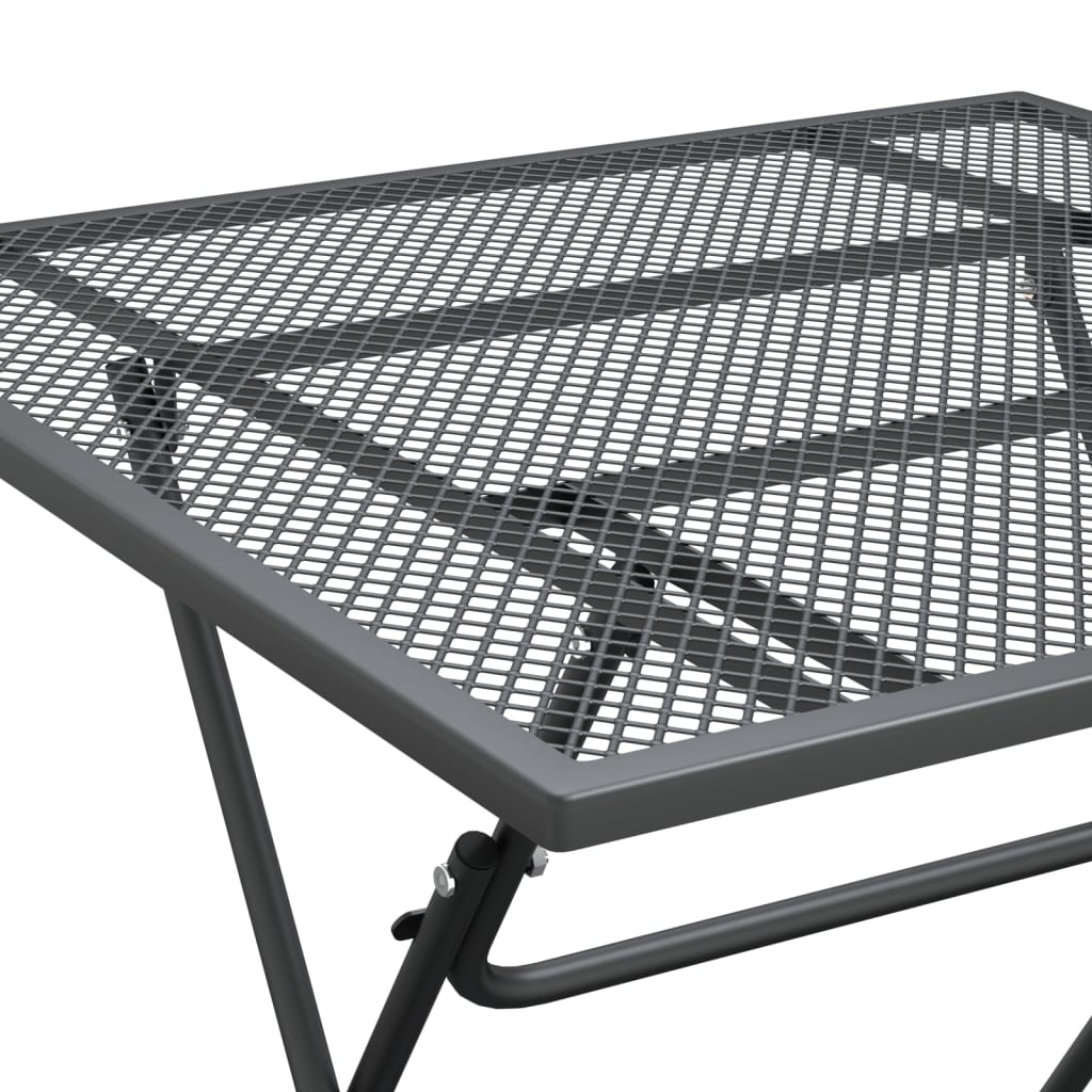 vidaXL spisebordssæt til haven 5 dele strækmetalnet antracitgrå