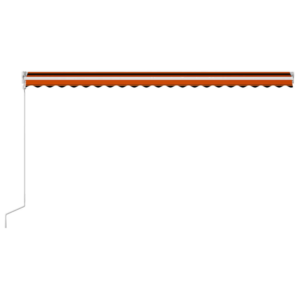 vidaXL foldemarkise automatisk betjening 500 x 300 cm orange og brun