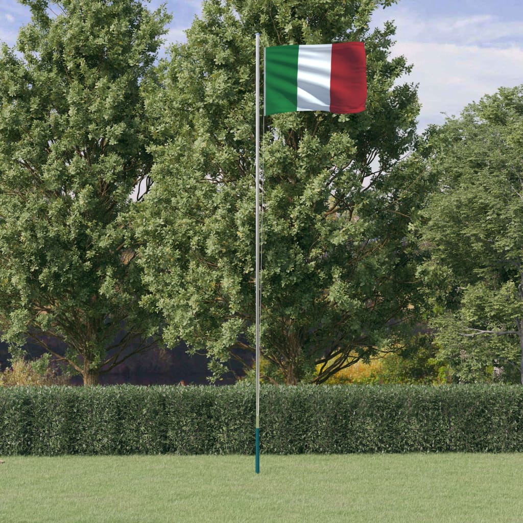 vidaXL Italien flag og flagstang 6,23 m aluminium