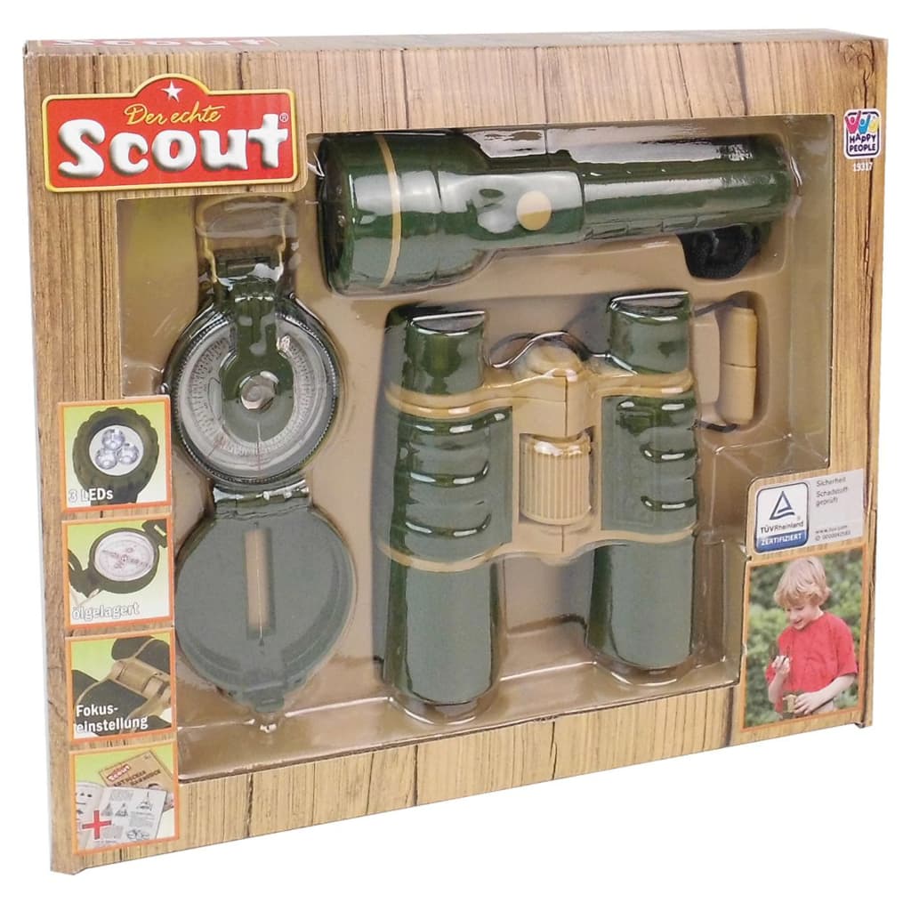 Scout opdagelsessæt i 3 dele armygrøn