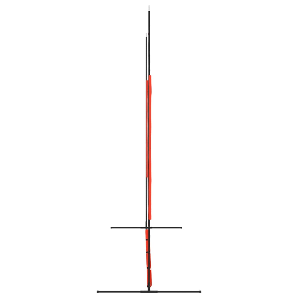 vidaXL bærbart baseballnet 369x107x271 cm stål polyester rød og sort