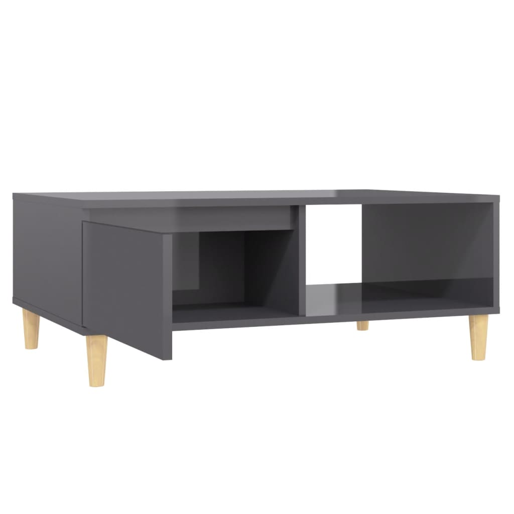 vidaXL sofabord 90x60x35 cm spånplade grå højglans