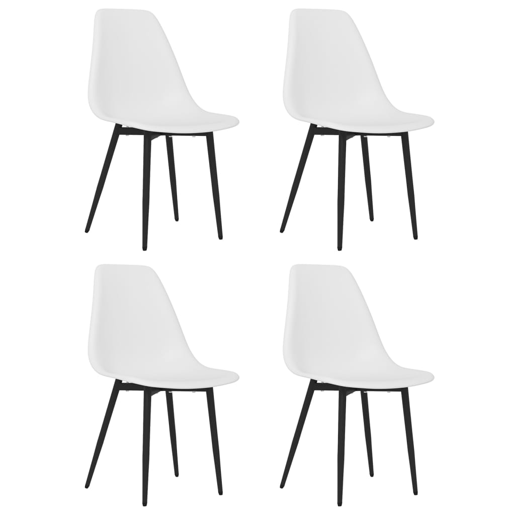 vidaXL drejelige spisebordsstole 4 stk. PP hvid