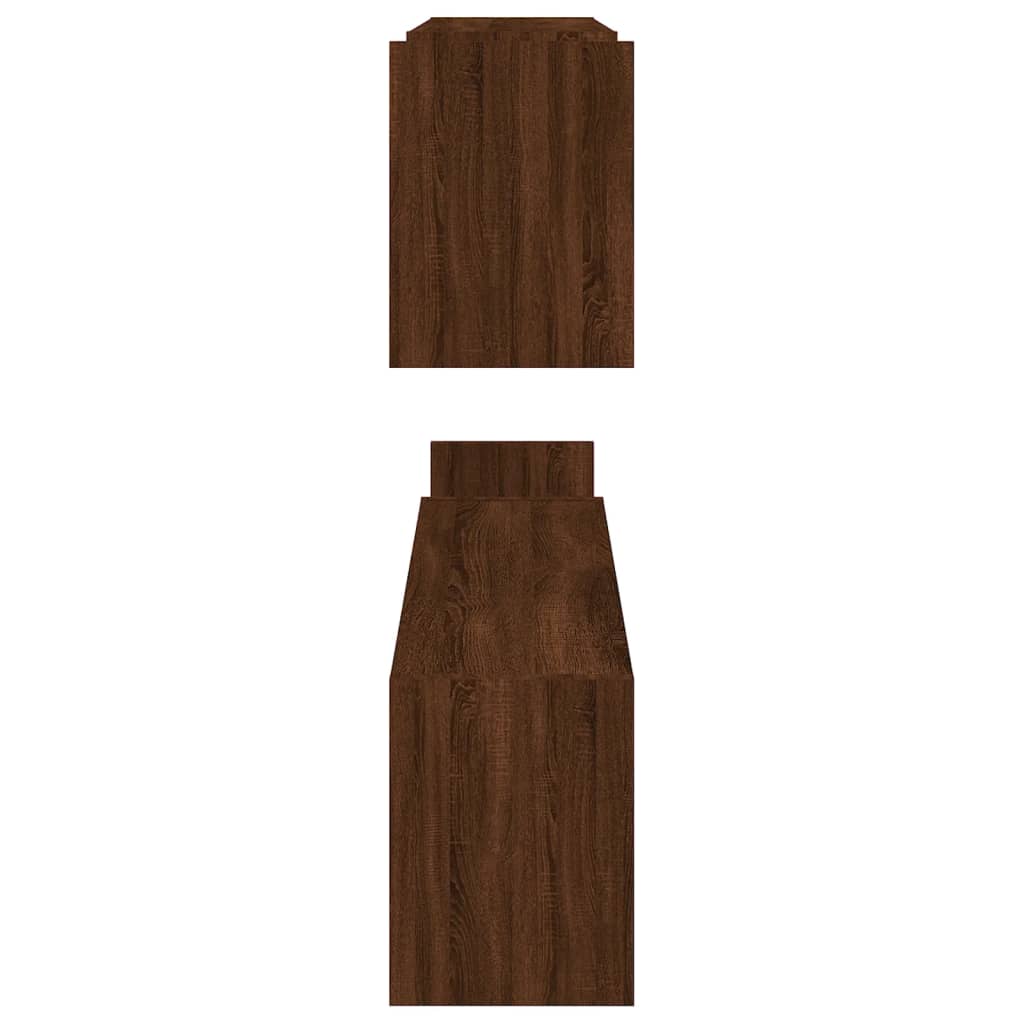 vidaXL væghylder 2 stk. 100x15x20 cm konstrueret træ brun egetræsfarve