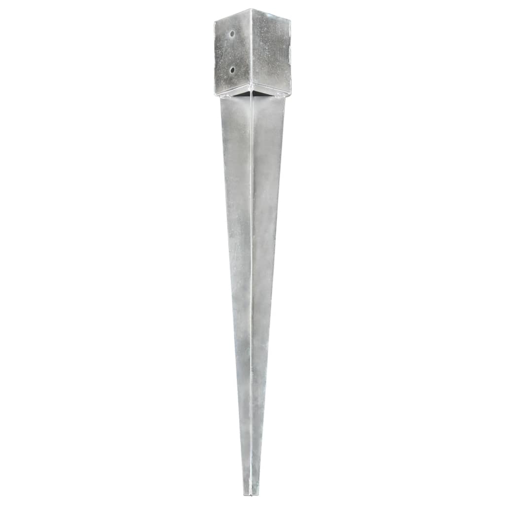 vidaXL jordpløkker 6 stk. 10 x 10 x 91 cm galvaniseret stål sølvfarvet