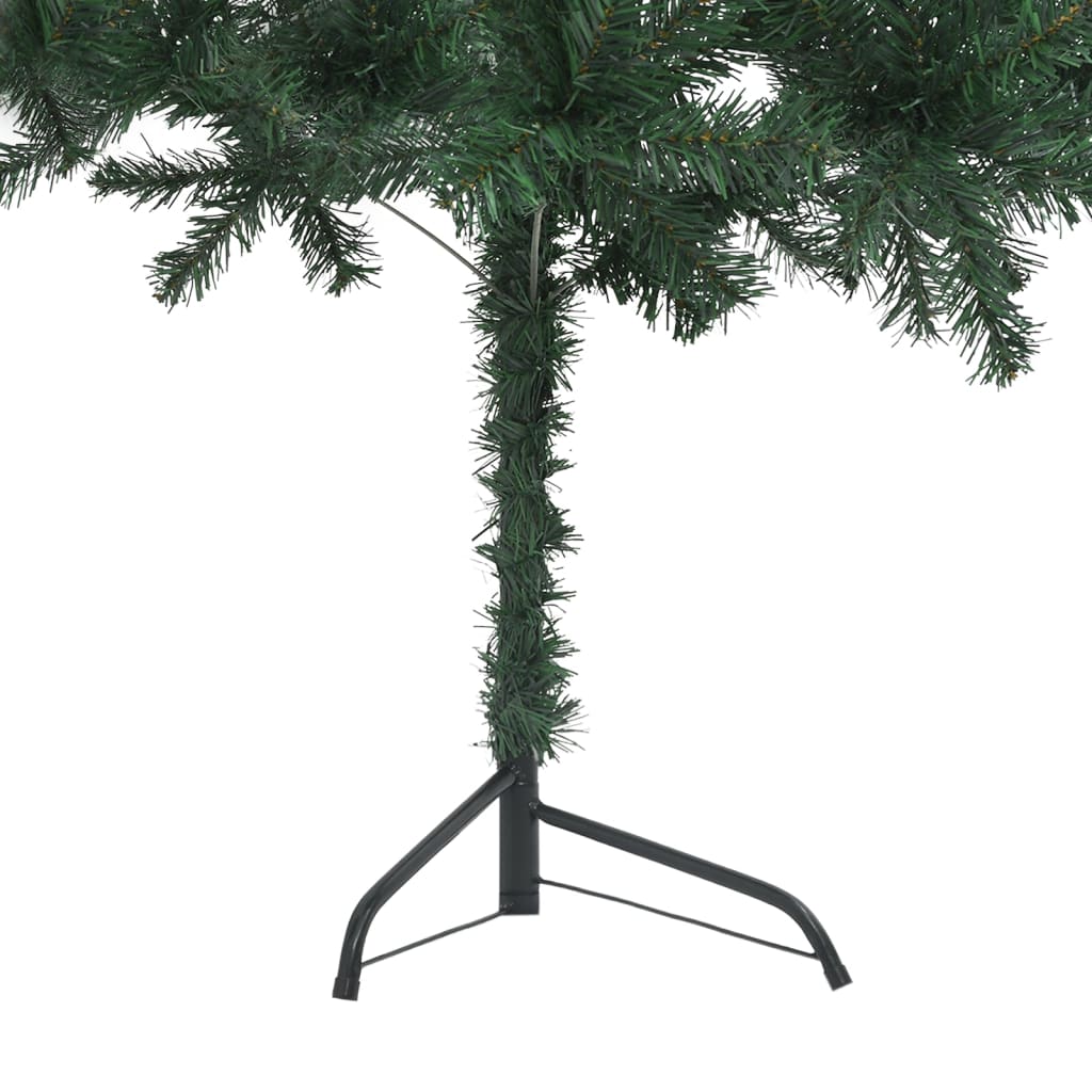 vidaXL kunstigt juletræ med lys 180 cm til hjørne PVC grøn