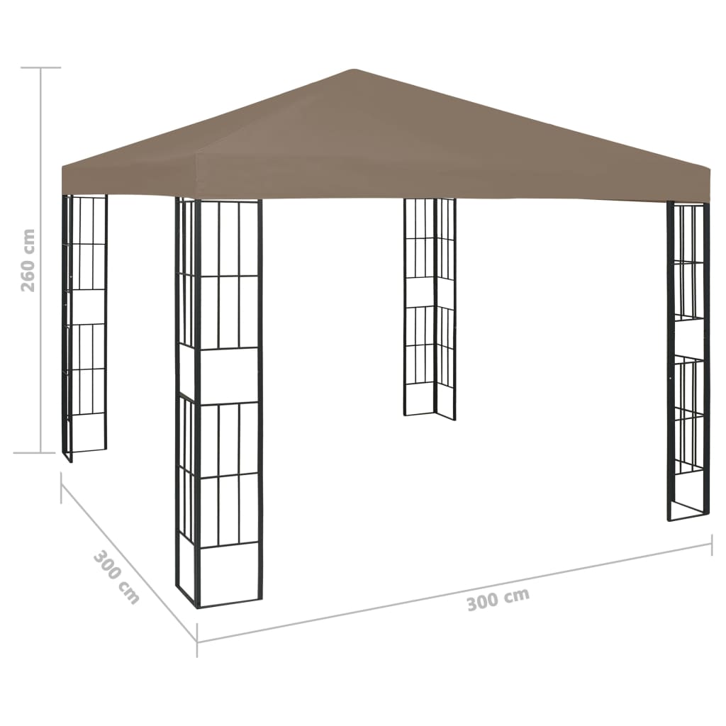 vidaXL pavillon 3x3 m gråbrun