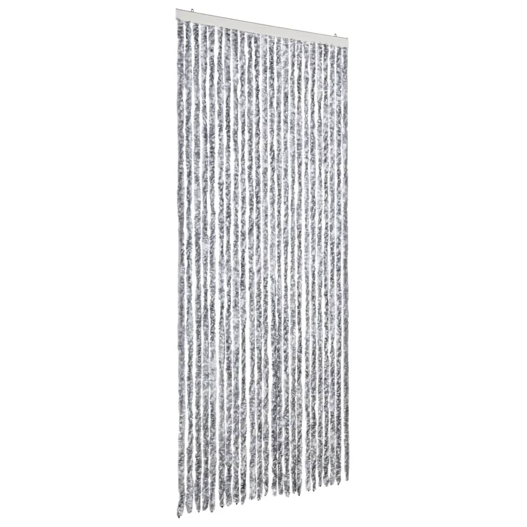 vidaXL flueforhæng 100x200 cm chenille grå og hvid
