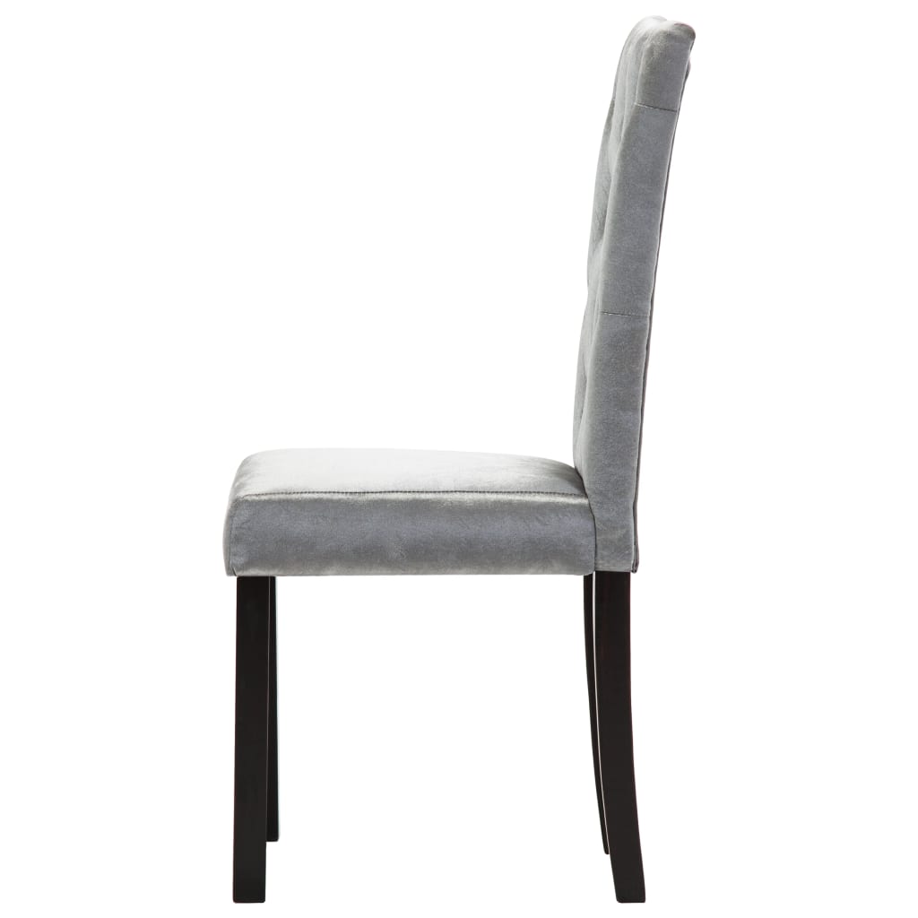 vidaXL spisebordsstole 2 stk. fløjl sølvfarvet