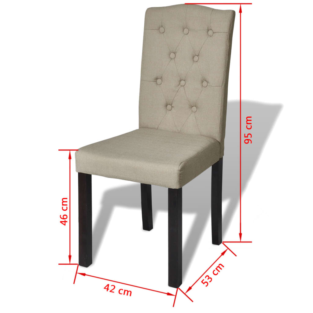 vidaXL spisebordsstole 6 stk. stof kamelfarvet