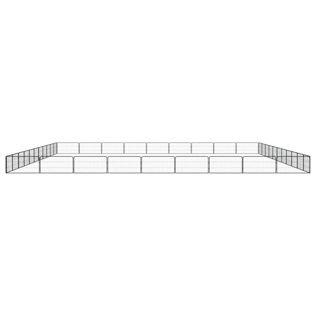 vidaXL 40-panels hundegård 100x50 cm pulverlakeret stål sort