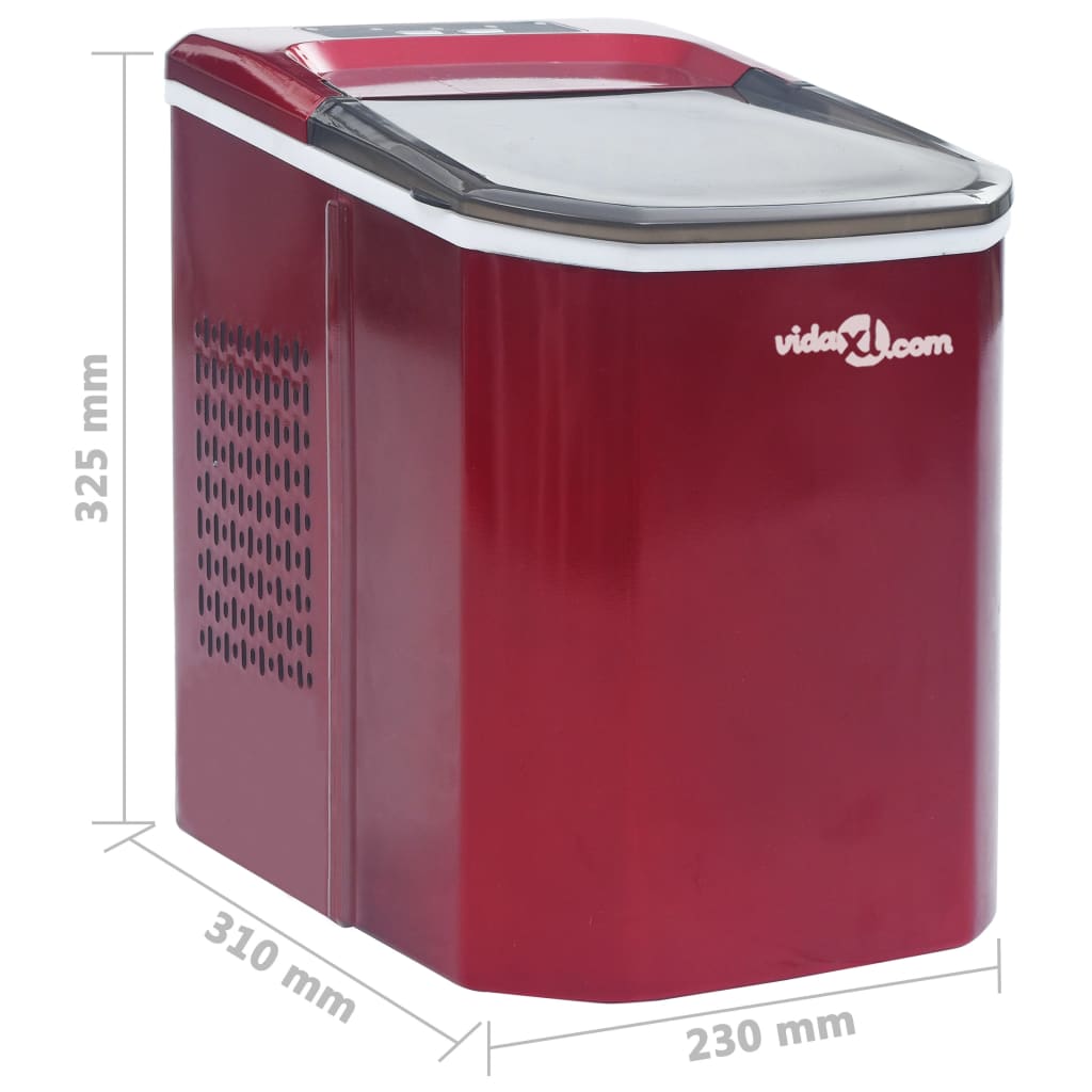 vidaXL isterningemaskine 1,4 l 15 kg/24 t. rød
