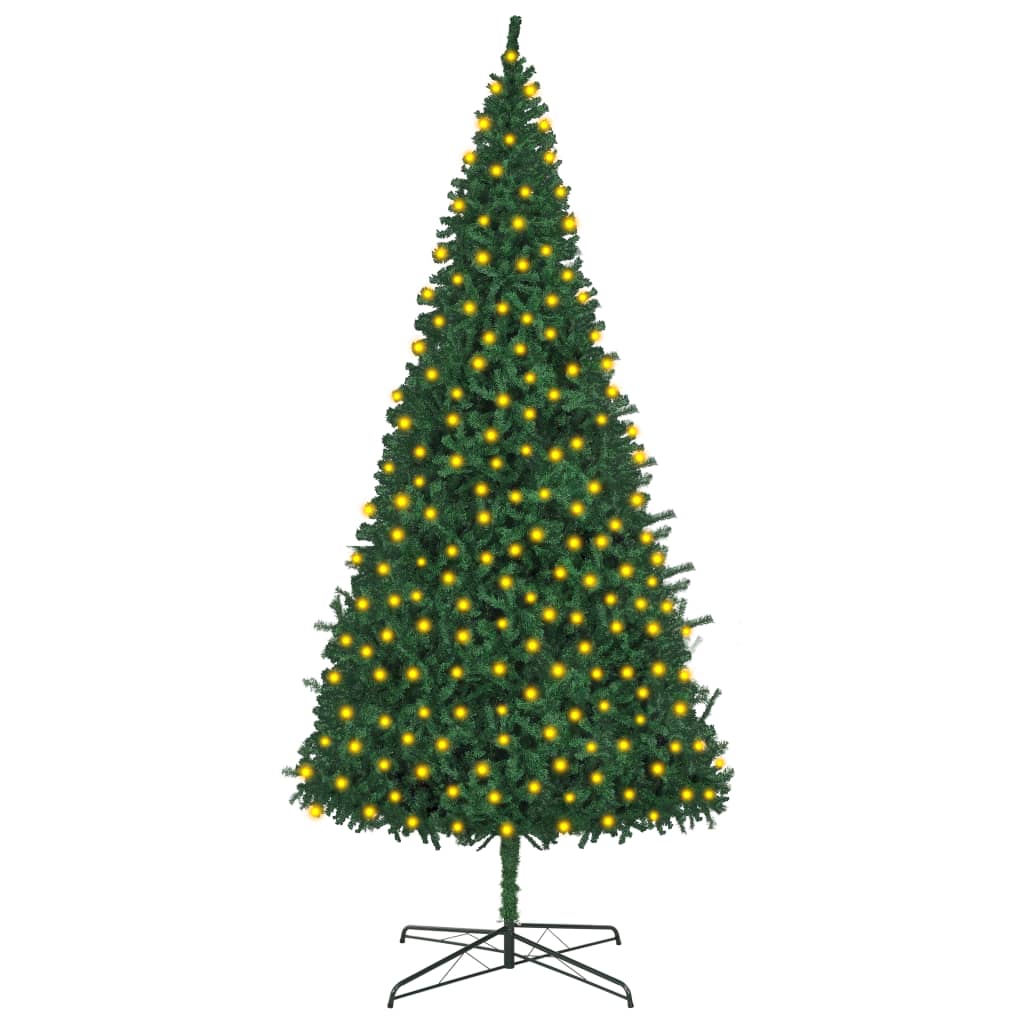 vidaXL kunstigt juletræ med lys 400 cm grøn