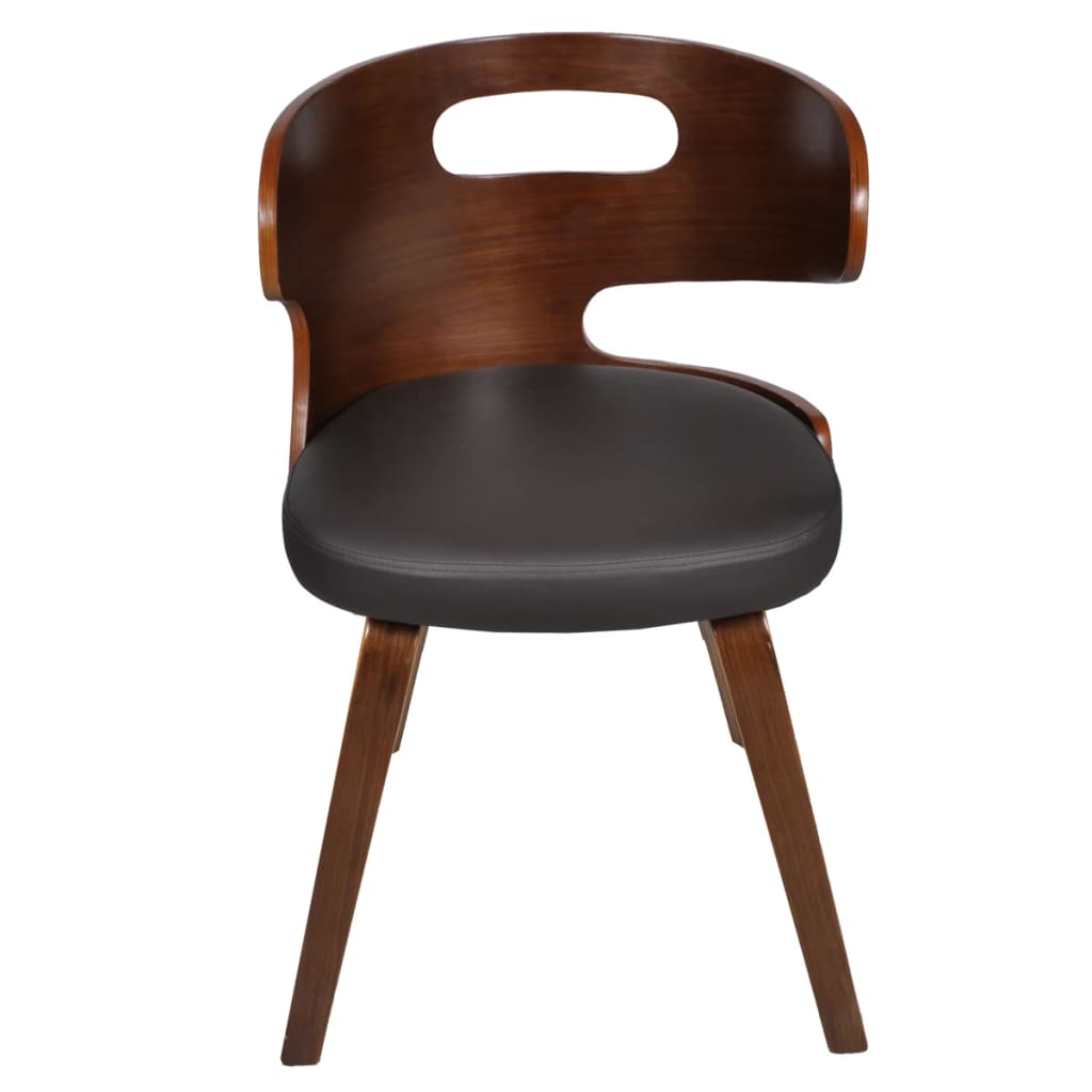 vidaXL spisebordsstole 2 stk. brun kunstlæder