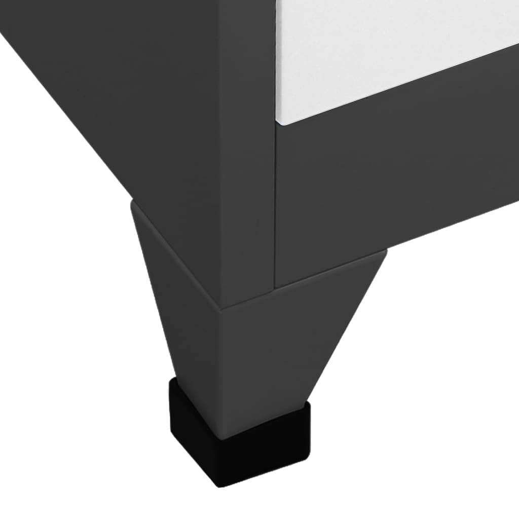 vidaXL skab 90x45x180 cm stål antracitgrå og hvid