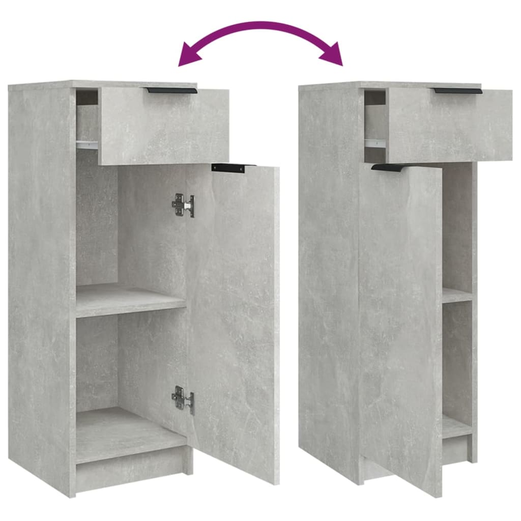 vidaXL badeværelsesskabe 4 dele konstrueret træ betongrå