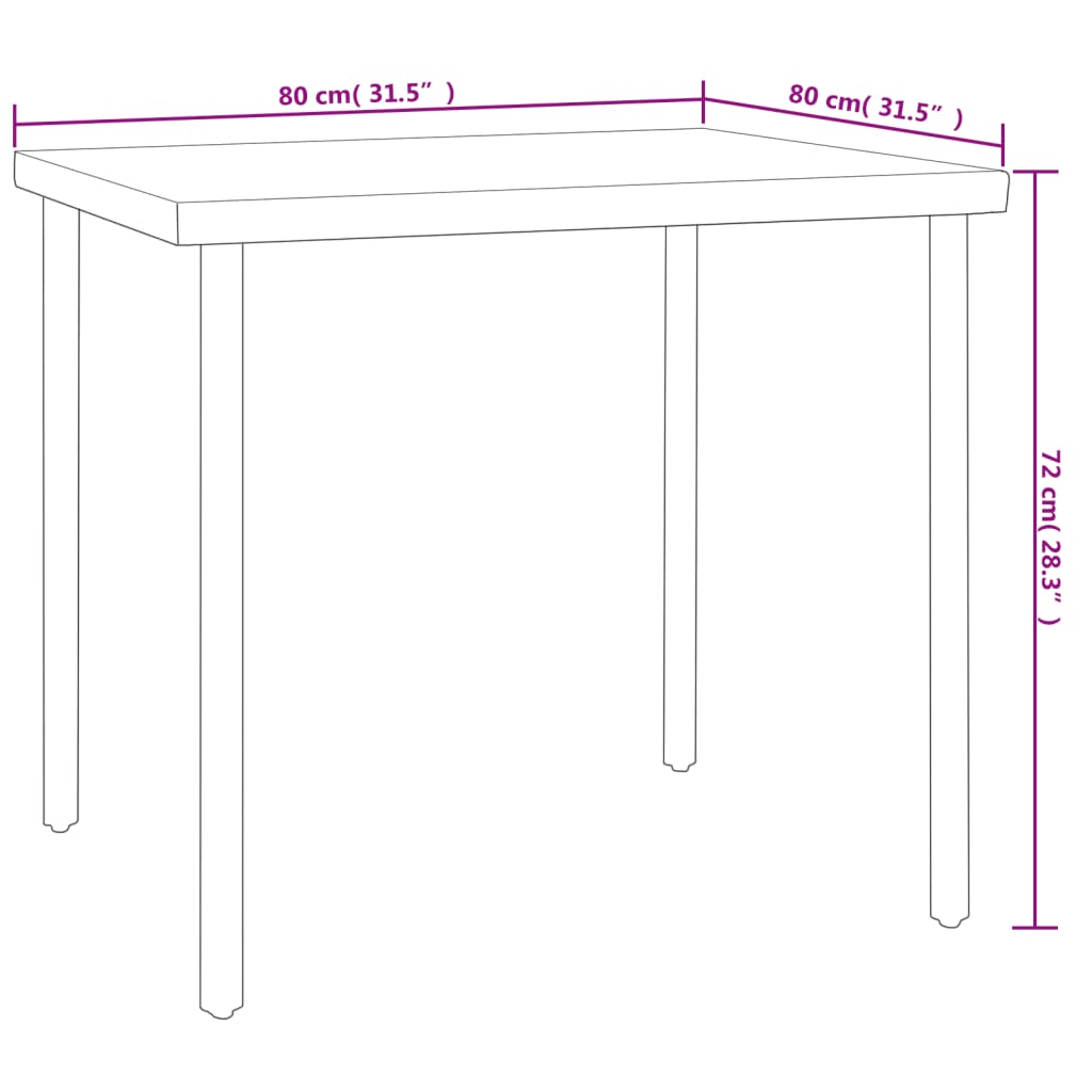 vidaXL udendørs spisebordsstol 5 dele stål