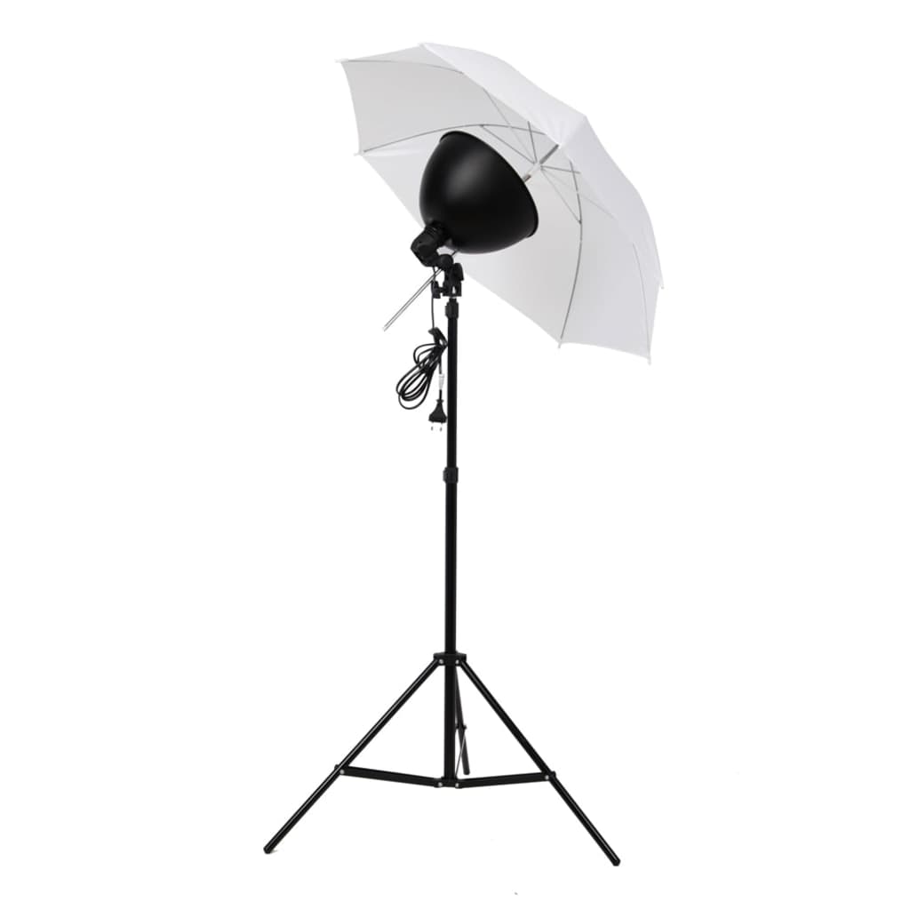 vidaXL studiobelysningssæt paraplyer lampeskærme stativer