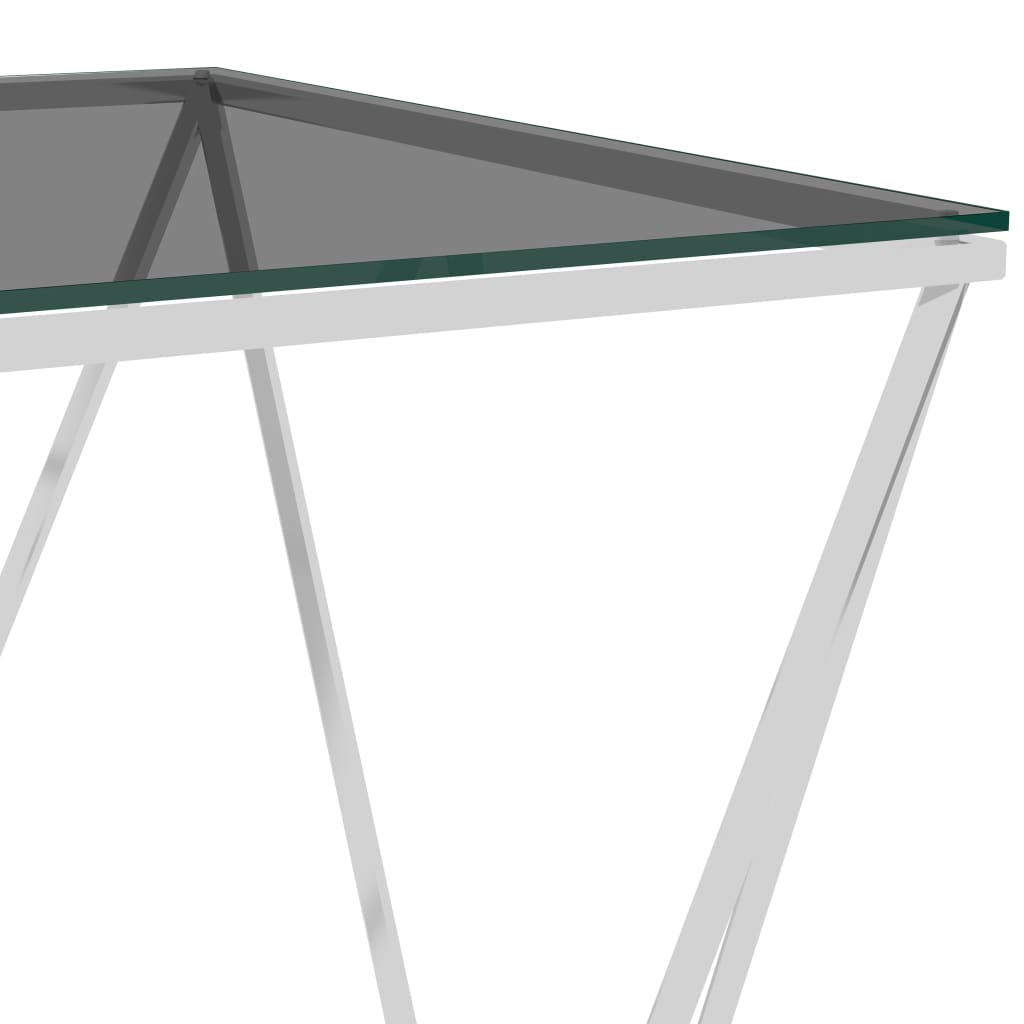vidaXL sofabord 50x50x55 cm rustfrit stål sølvfarvet og sort