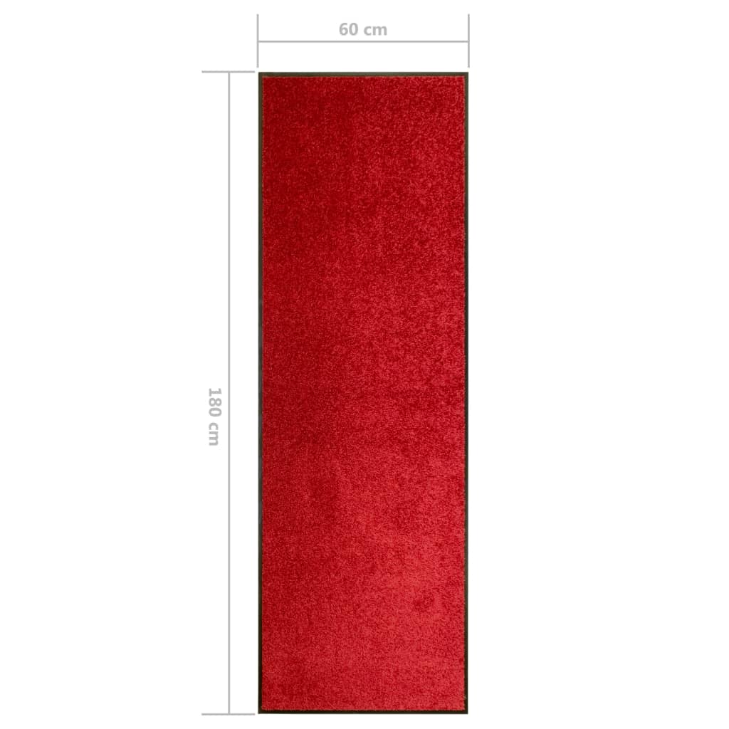 vidaXL vaskbar dørmåtte 60x180 cm rød
