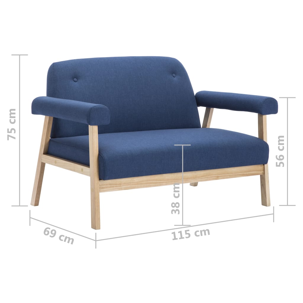 vidaXL topersoners sofa i stof blå