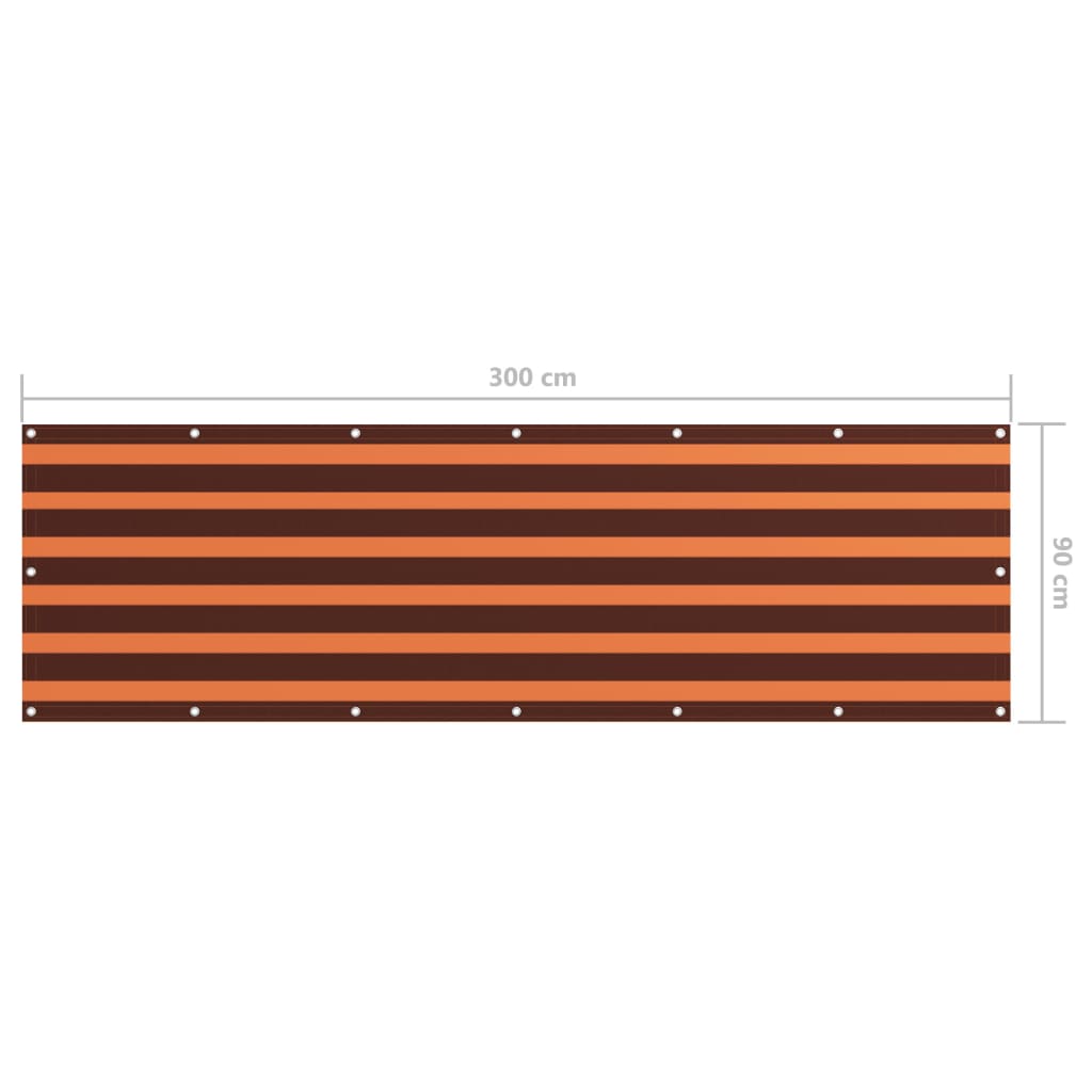 vidaXL altanafskærmning 90x300 cm oxfordstof orange og brun