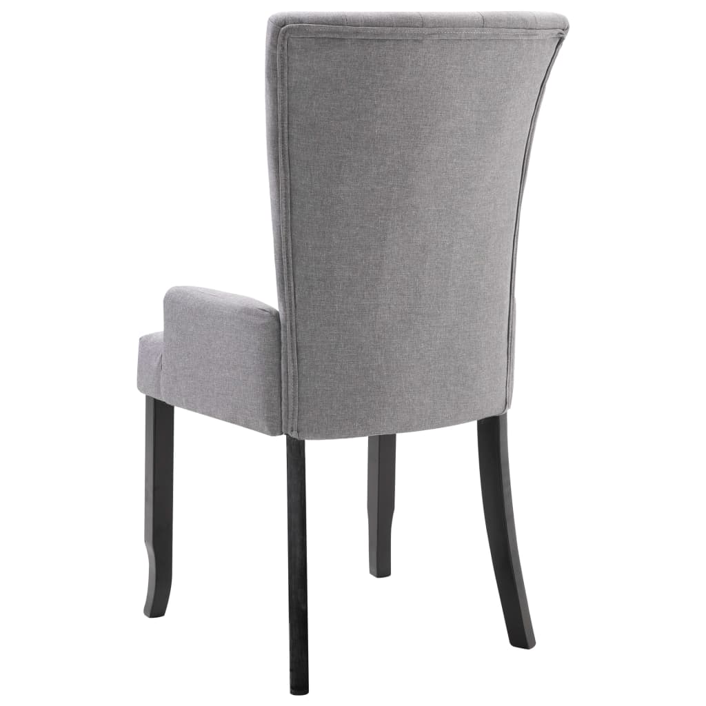 vidaXL spisebordsstole med armlæn 4 stk. stof lysegrå