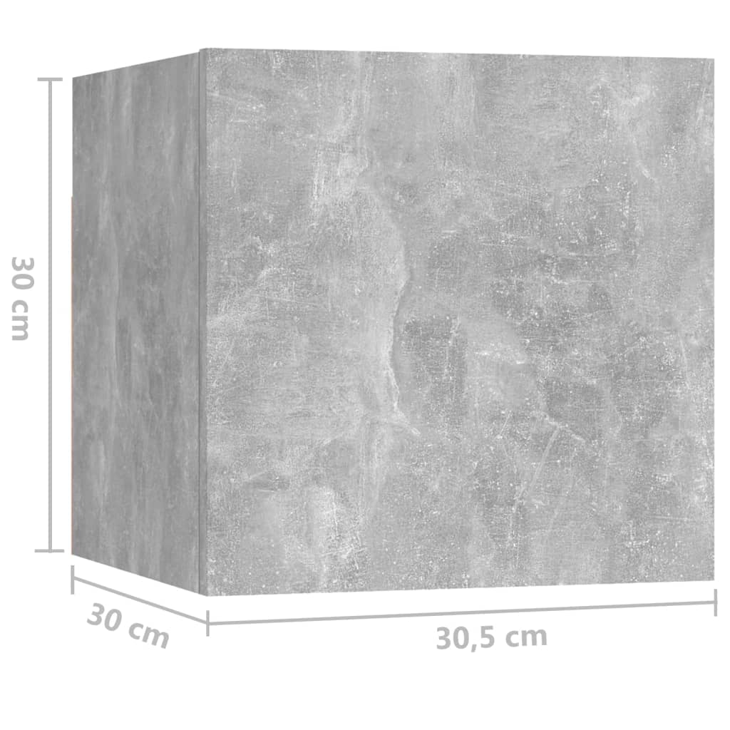 vidaXL sengeskab 30,5x30x30 cm spånplade betongrå