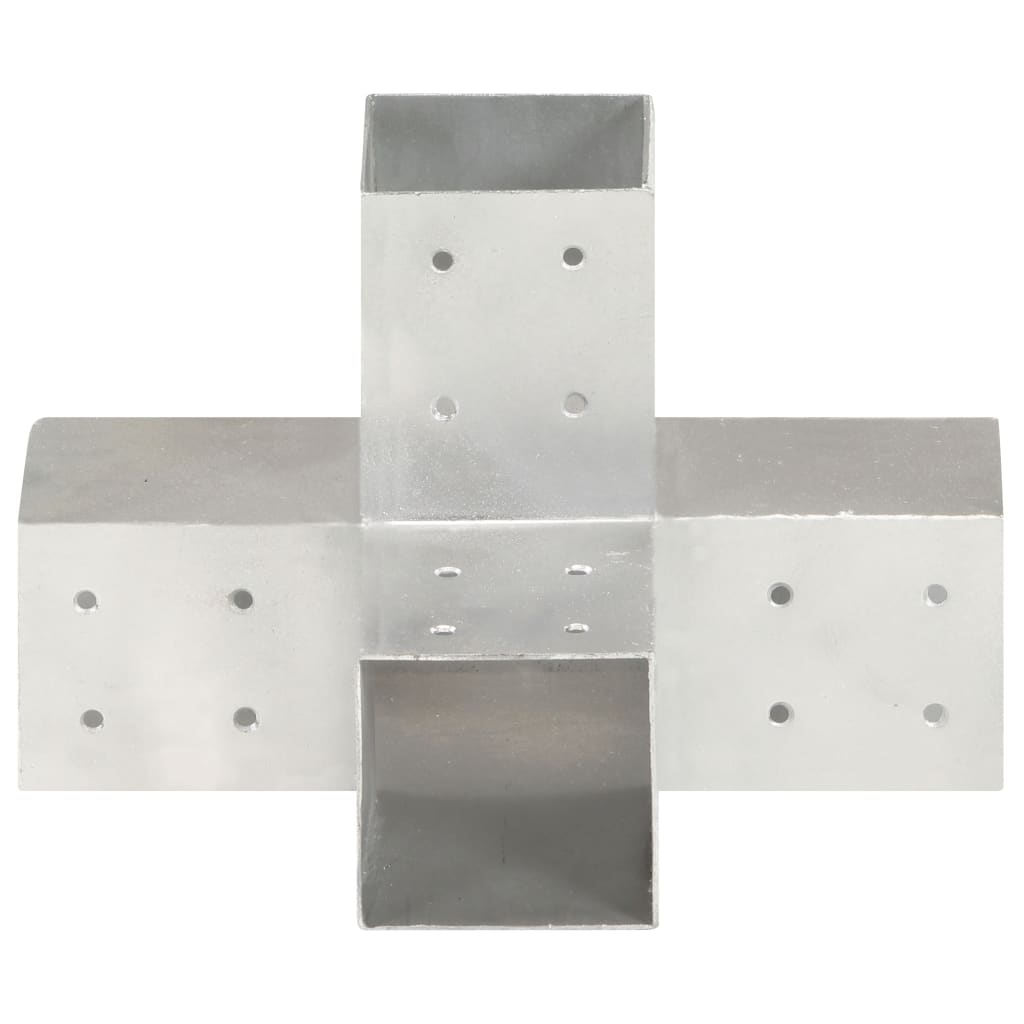 vidaXL stolpebeslag X-form 81x81 mm galvaniseret metal