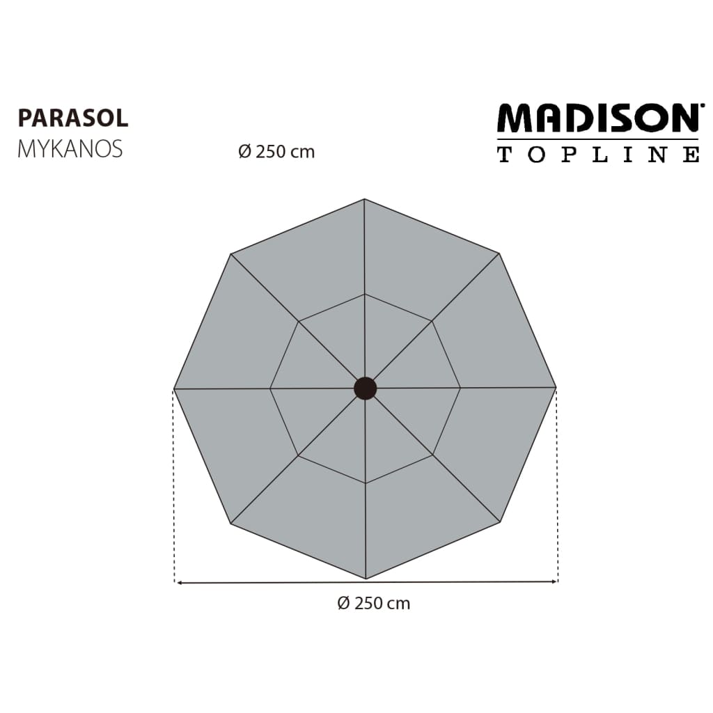 Madison parasol Mykanos 250 cm grå