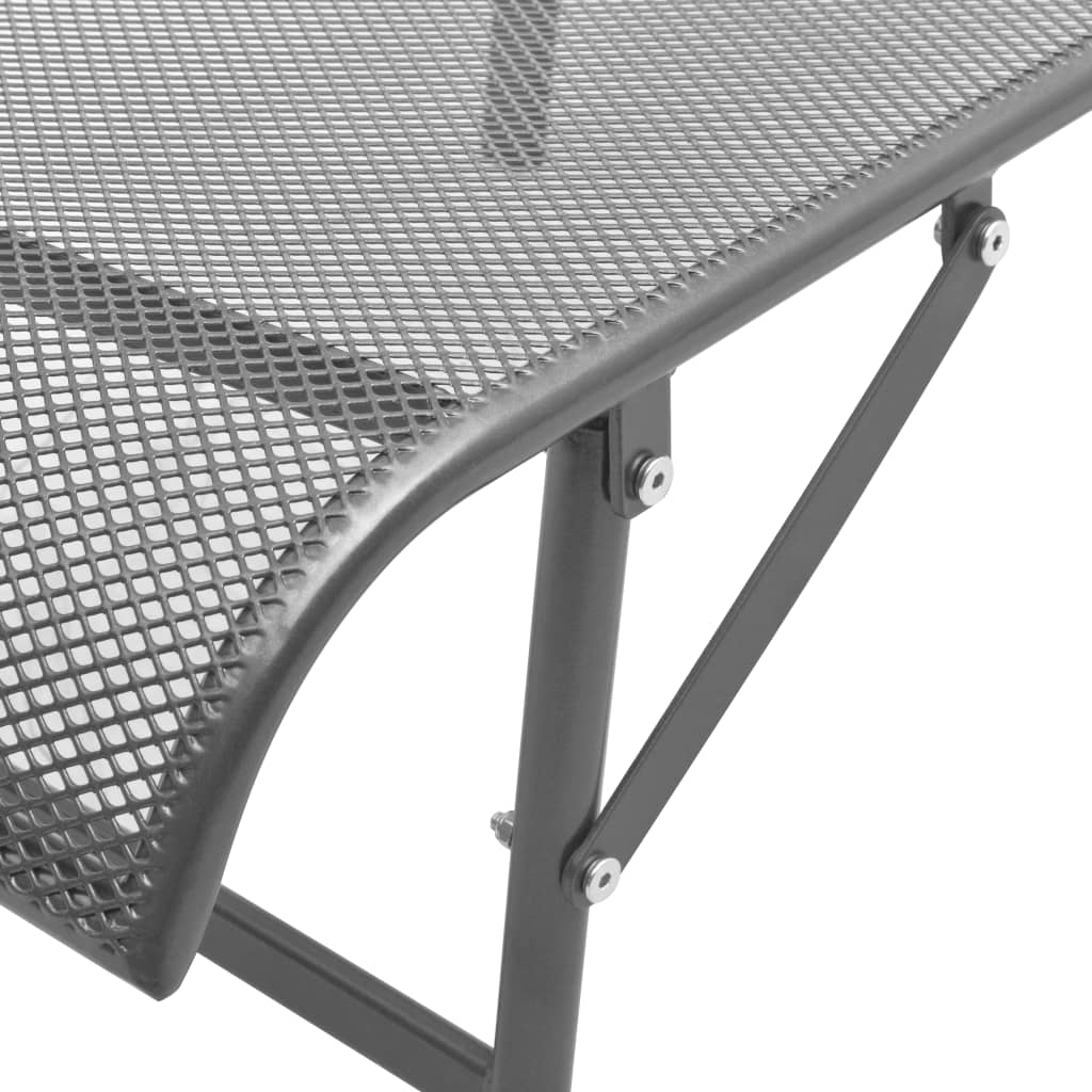 vidaXL liggestole 2 stk. med bord stål antracitgrå