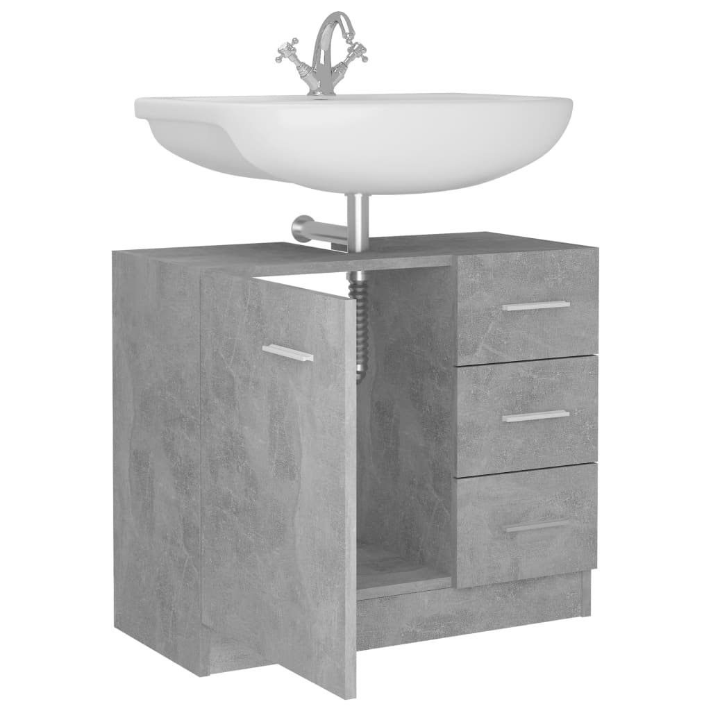 vidaXL skab til håndvask 63x30x54 cm konstrueret træ betongrå
