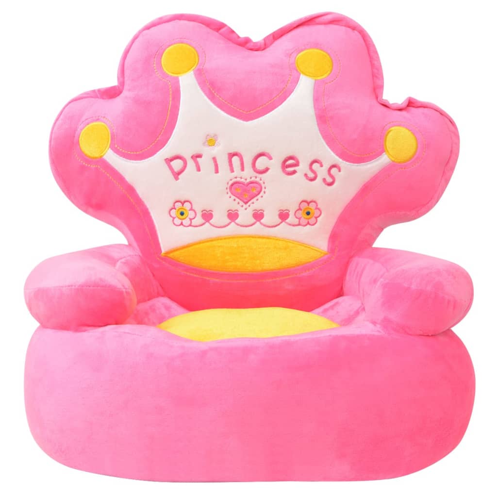 vidaXL børnestol i plys princess pink