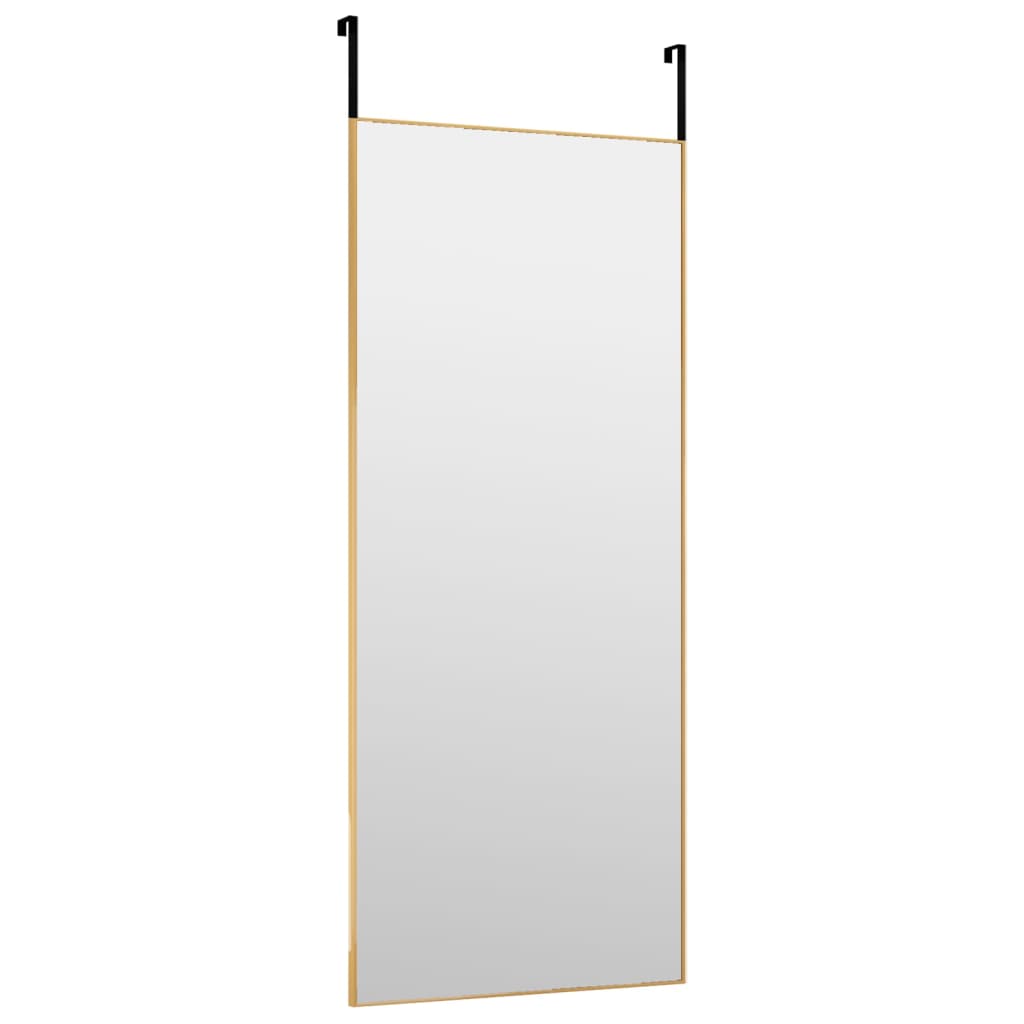 vidaXL dørspejl 40x100 cm glas og aluminium guldfarvet