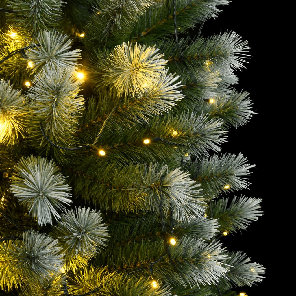 vidaXL kunstigt juletræ med 300 LED'er og sne 210 cm hængslet