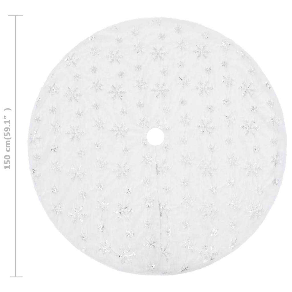 vidaXL luksuriøs skjuler til juletræsfod 150 cm kunstpels hvid
