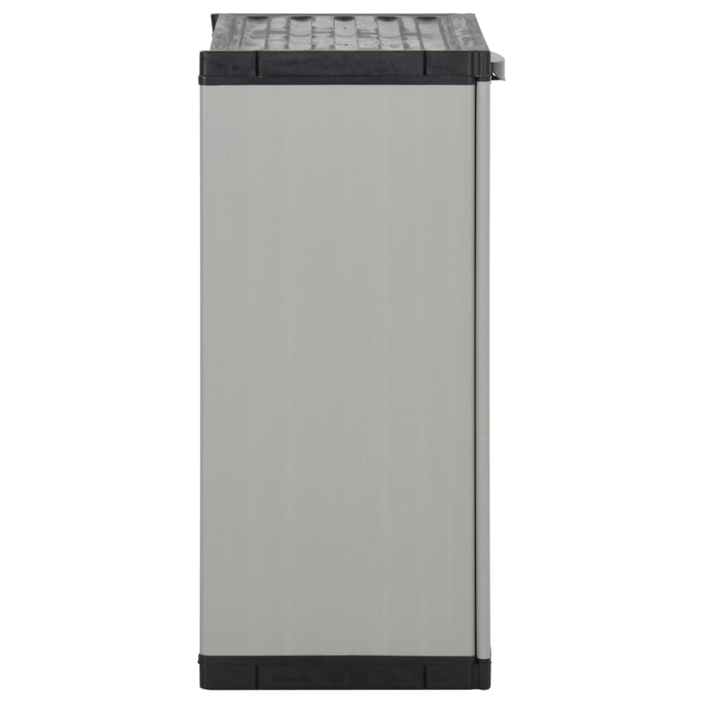 vidaXL affaldsbeholder til haven 68x40x85 cm PP grå og sort