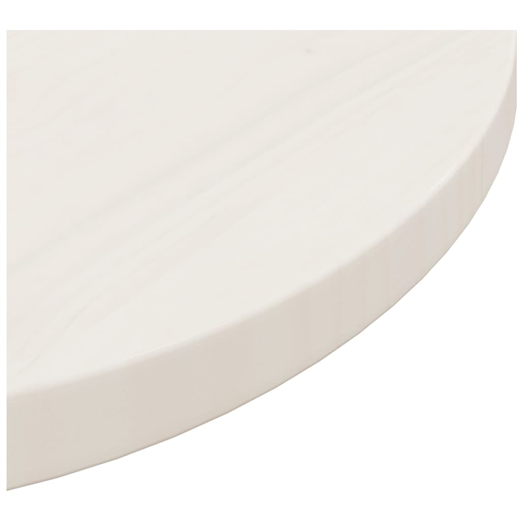 vidaXL bordplade hvid Ø50x2,5 cm massivt fyrretræ