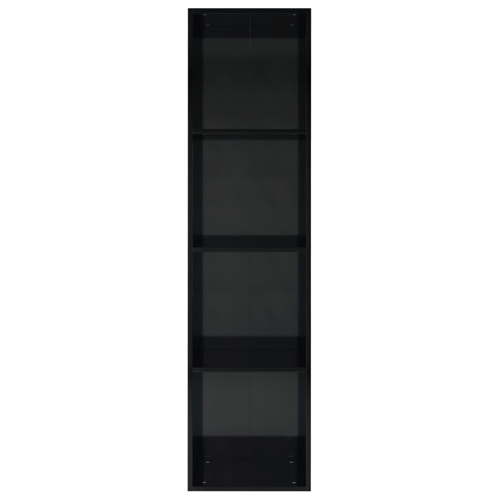 vidaXL bogreol/tv-bord 36x30x143 cm konstrueret træ sort højglans