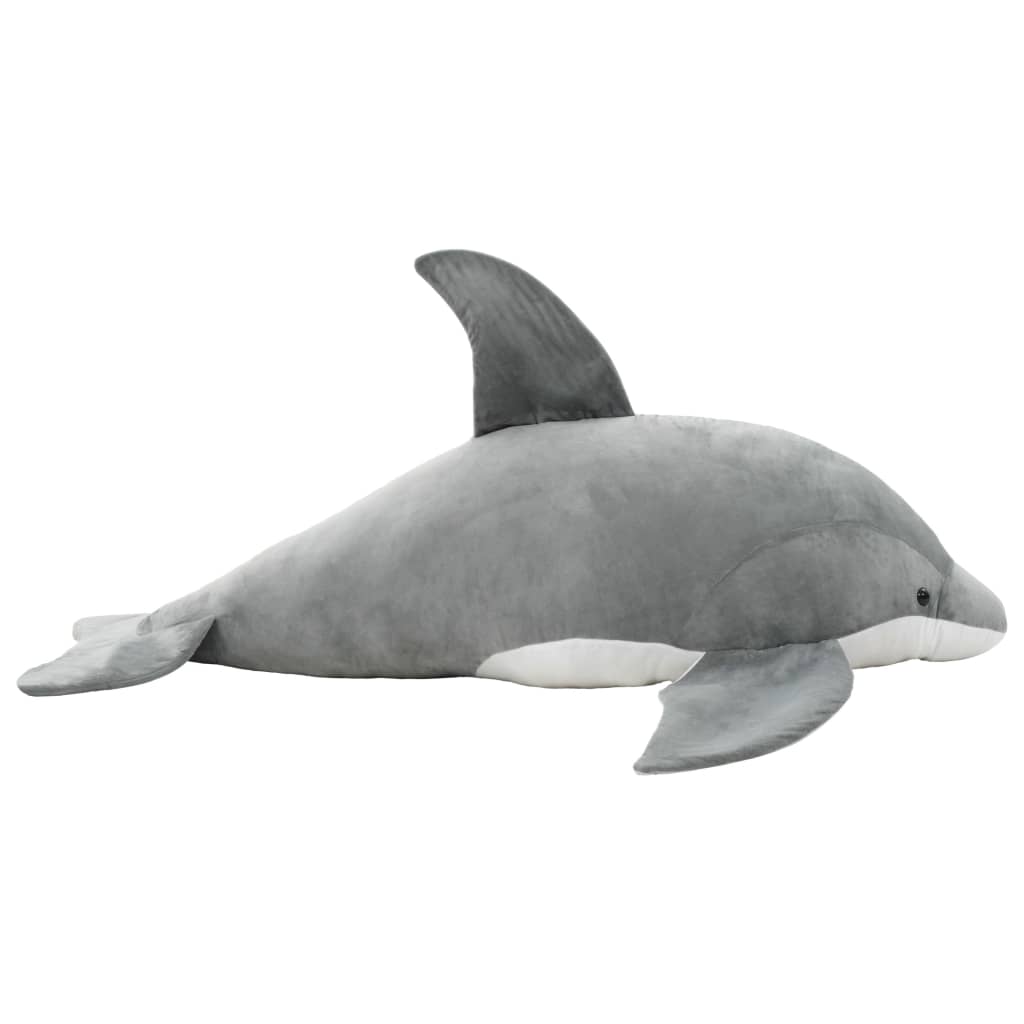 vidaXL tøjdyr delfin plysstof grå