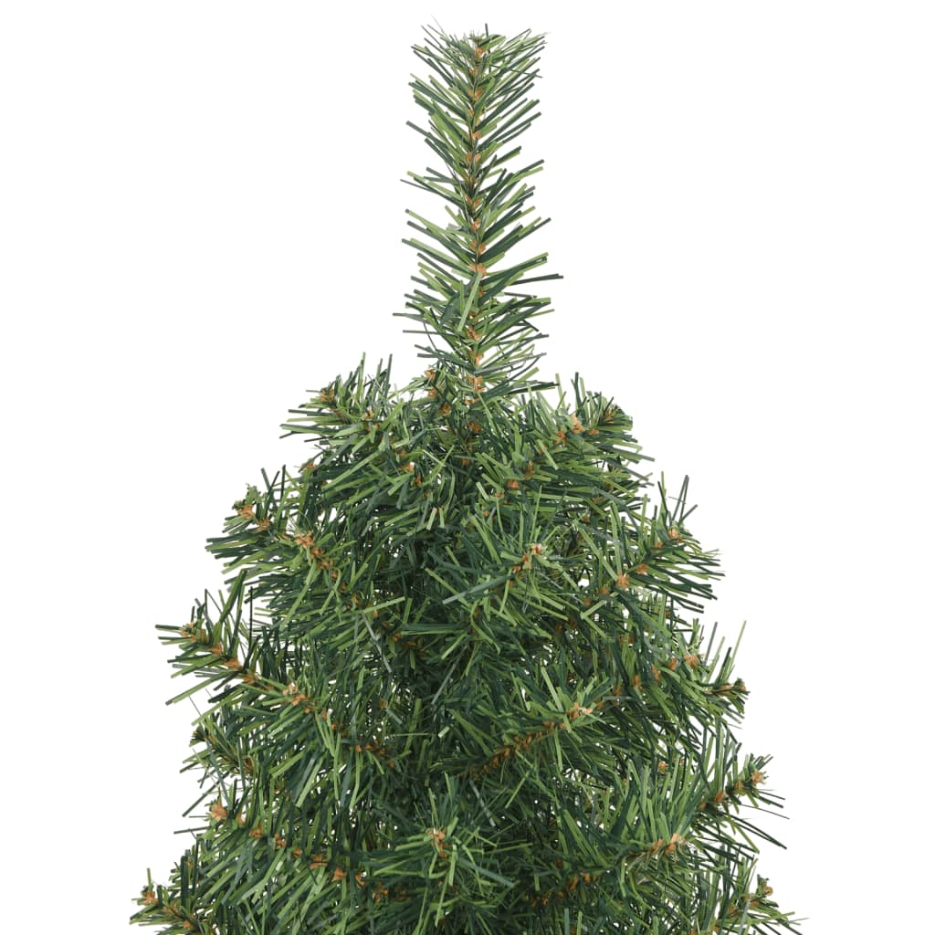 vidaXL smalt kunstigt juletræ med juletræsfod 150 cm PVC grøn