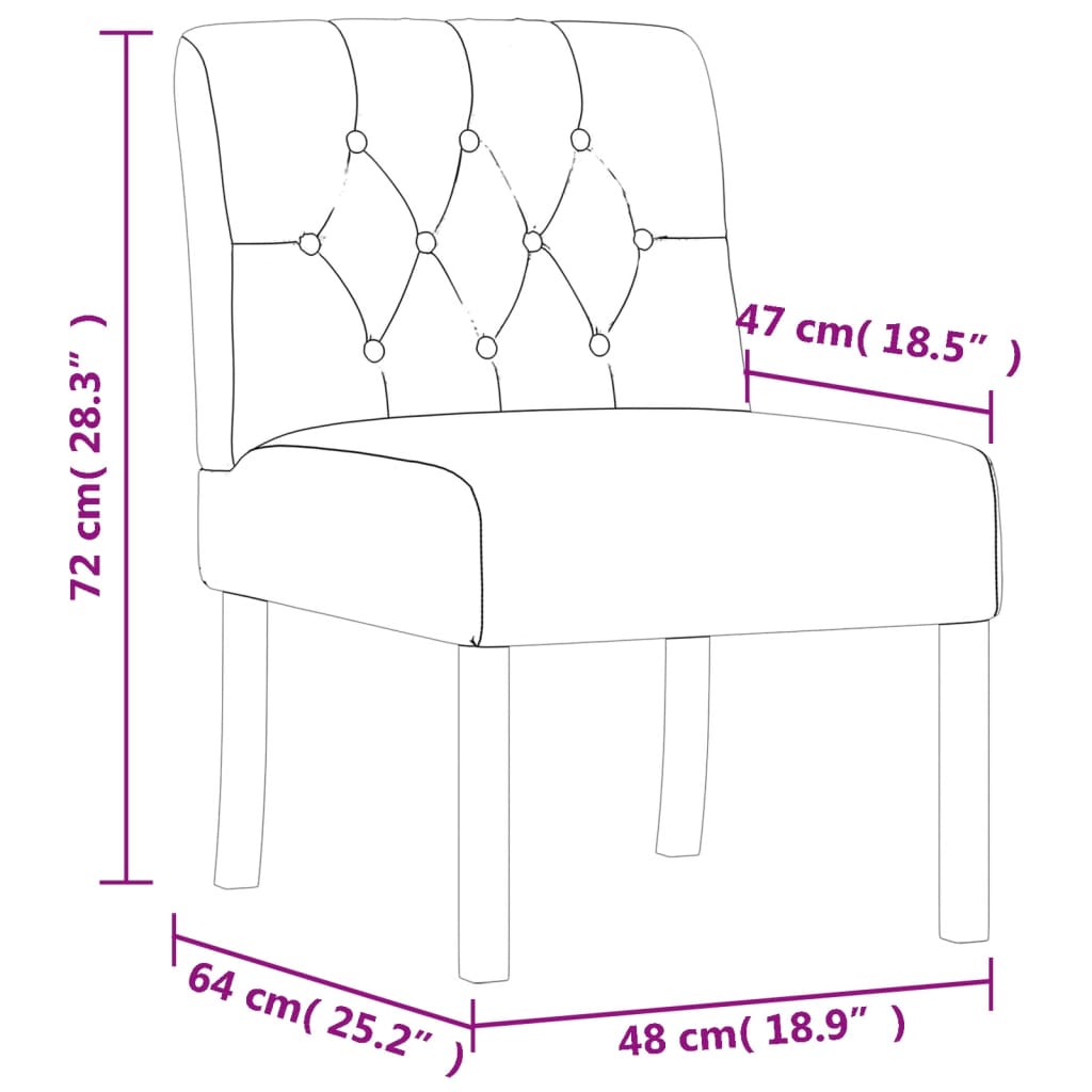 vidaXL stol med knapdesign stof hørfarvet