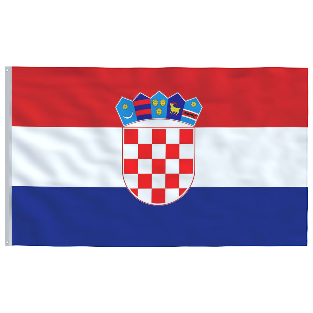 vidaXL Kroatien flag og flagstang 6,23 m aluminium