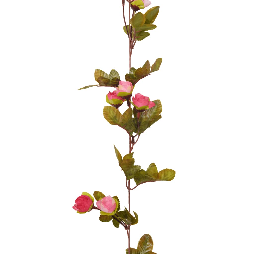 vidaXL kunstige blomsterguirlander 6 stk. 215 cm rosenrød