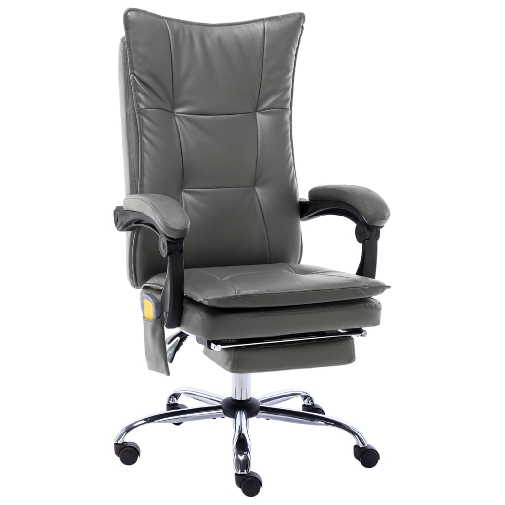 vidaXL kontorstol med massagefunktion kunstlæder antracitgrå