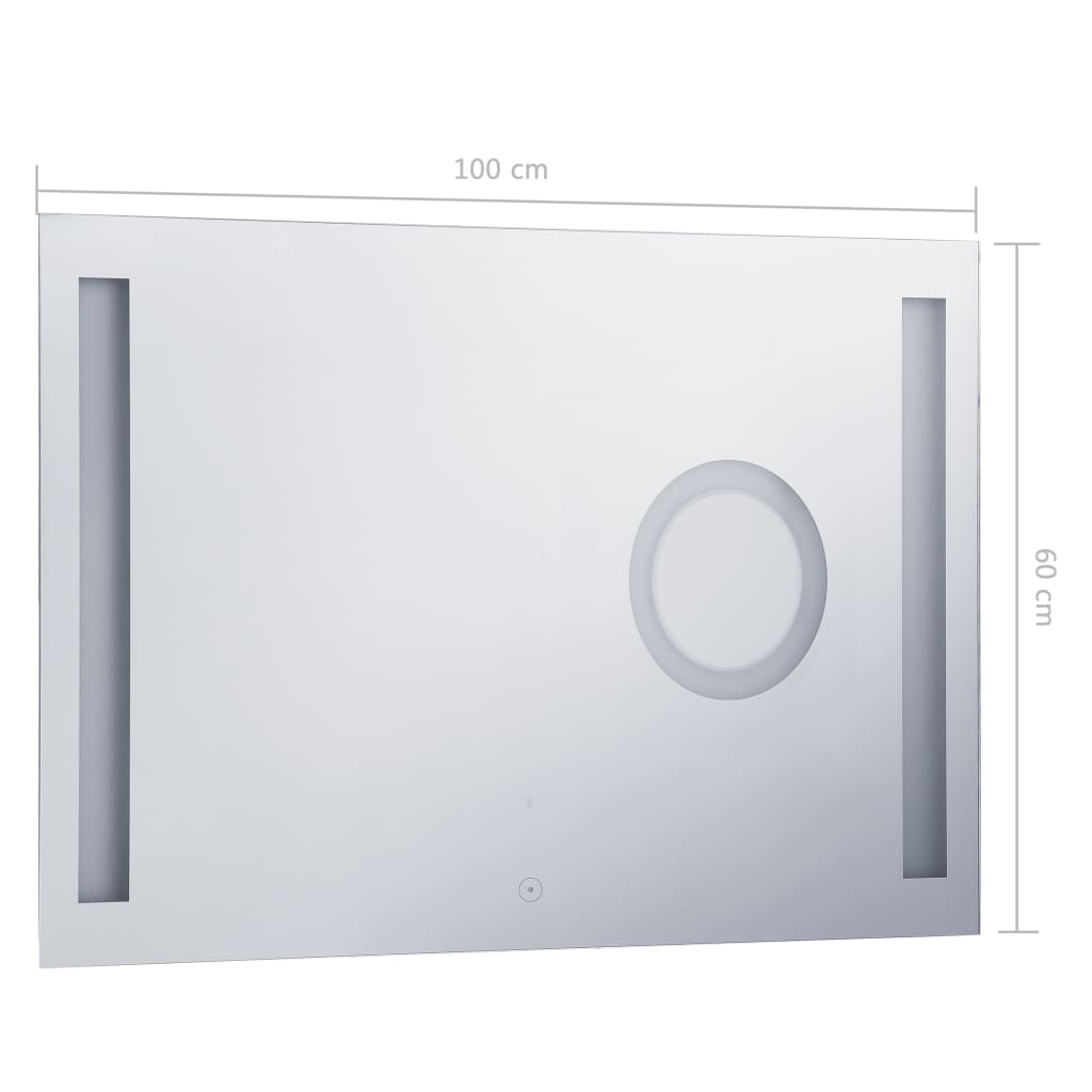 vidaXL LED-spejl til badeværelset med berøringssensor 100x60 cm