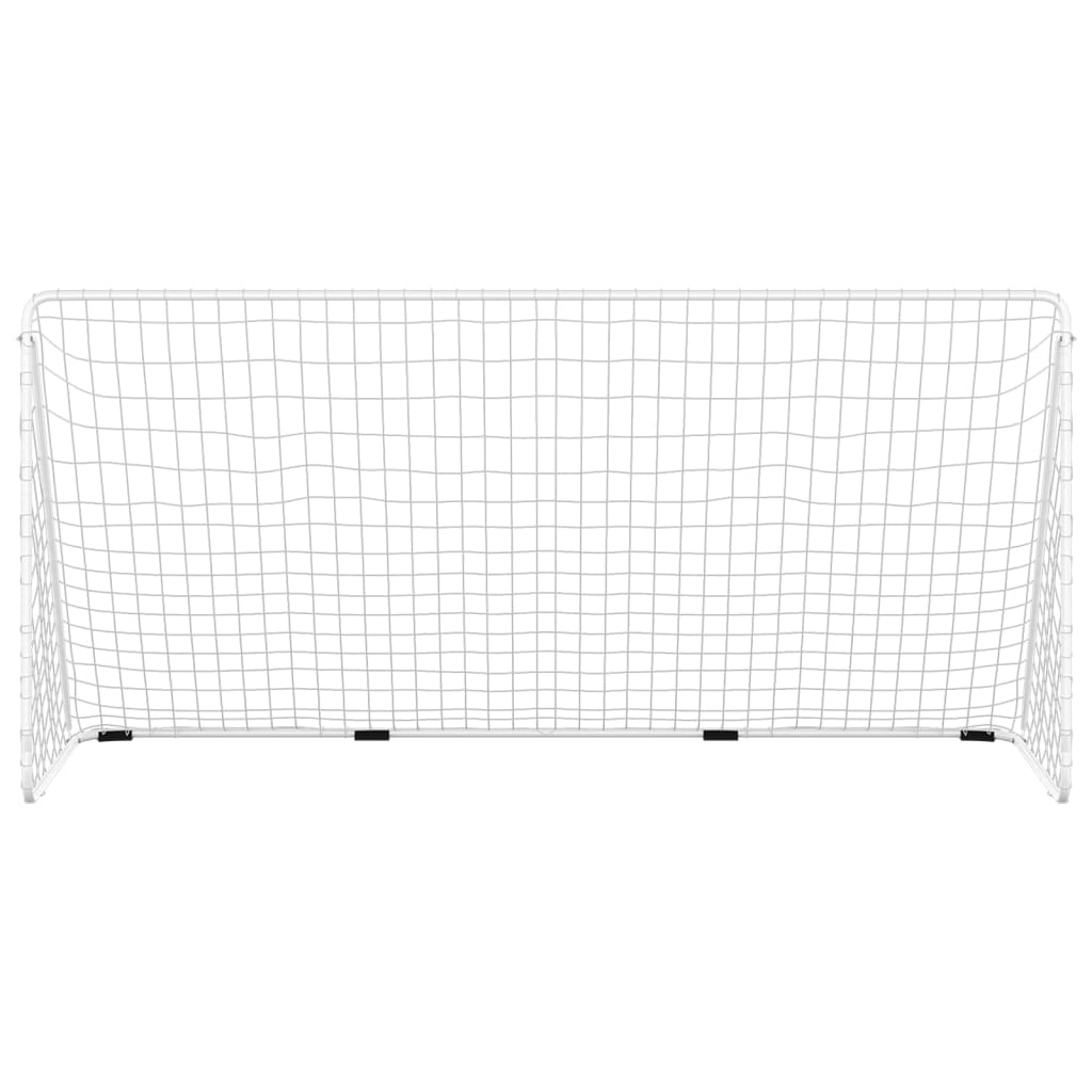 vidaXL fodboldmål med net 366x122x182 cm stål hvid